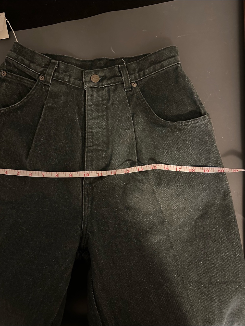 Vintage Lands End High-Waist Hunter Green Denim Pleated Tapered Jeans Size 10 - Picture 12 of 12